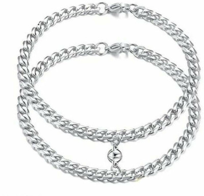 ringzinnie Metal, Stainless Steel Sterling Silver Bracelet(Pack of 2)