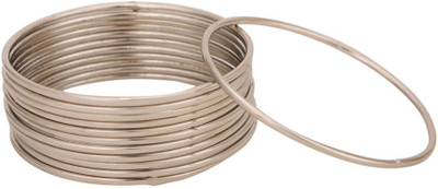 Bhana Jewells Brass Cubic Zirconia Silver Bangle Set(Pack of 10)