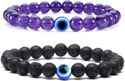 Jefrox Jewels Stone Beads, Crystal Bracelet(Pack of 2)