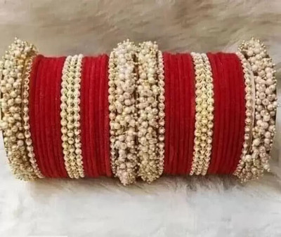 Rajwadi Alloy Pearl Bangle Set(Pack of 38)