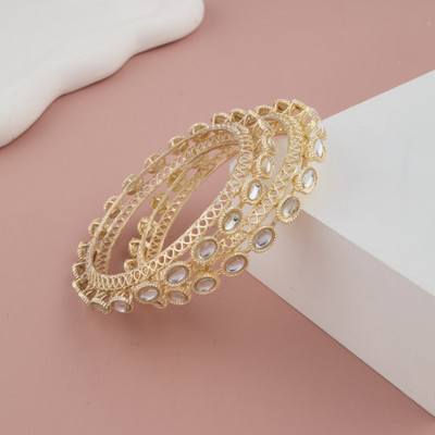 GC PREMIUM JEWELLERY Brass Gold-plated Kada(Pack of 2)