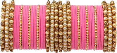 GLIKA Metal Beads, Pearl Gold-plated Bangle Set(Pack of 50)