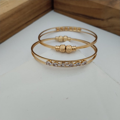 Rohit Fashion Alloy Diamond Gold-plated Bangle Set(Pack of 2)