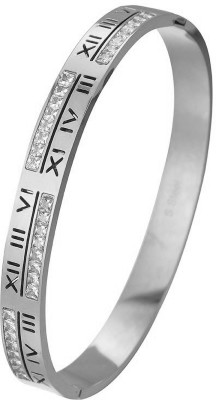 MYKI Stainless Steel Cubic Zirconia Gold-plated Kada