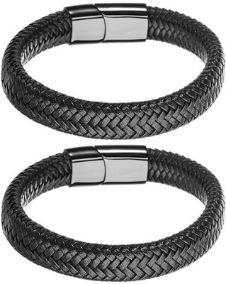 PIXFLIX Leather Charm Bracelet(Pack of 2)