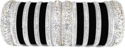 Mayra Creation Metal, Plastic Zircon Silver Bangle Set(Pack of 36)