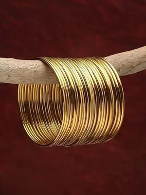Fab Creations Alloy Gold-plated Bangle Set(Pack of 12)