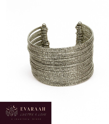 Evaraah Stainless Steel Cubic Zirconia,  Silver Bracelet