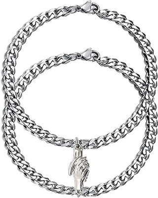 JS Enterprises Alloy, Stainless Steel Titanium, Silver Bracelet