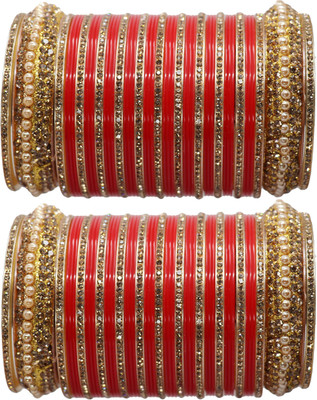 ishika Plastic Beads, Cubic Zirconia Gold-plated Chudas(Pack of 48)