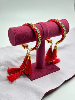 SatnamCreation Alloy Pearl Gold-plated Bangle Set(Pack of 2)