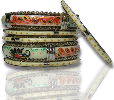 FOMMOO Brass Silver Coated Bangle Set(Pack of 6)