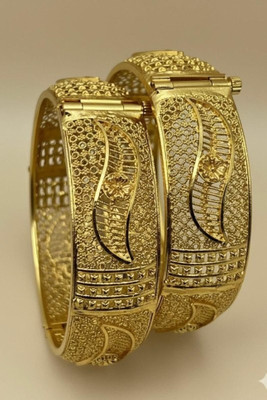 Bajrang Brass, Copper Gold-plated Bangle Set(Pack of 2)