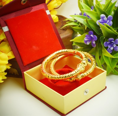 SATTIK Copper Gold-plated Bangle Set(Pack of 2)