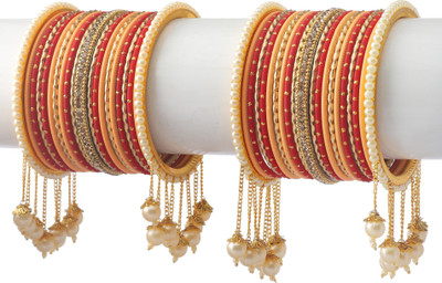 Rijoli Metal Zircon Gold-plated Bangle Set(Pack of 42)