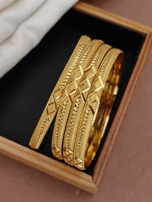 Shiv Enterprise Metal Cubic Zirconia Gold-plated Bangle Set