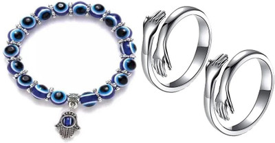NICELIFE COLLECTIONS Stainless Steel Silver Bracelet Set(Pack of 2)