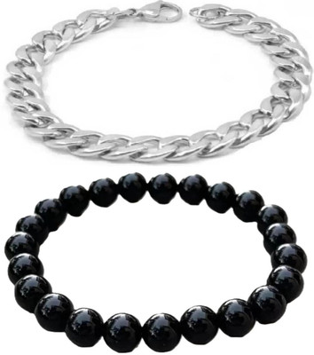 IKONKARR Brass, Stone, Crystal, Plastic, Stainless Steel Bracelet(Pack of 2)