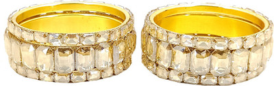 PRETTY GEMS Metal Crystal Bangle Set(Pack of 6)