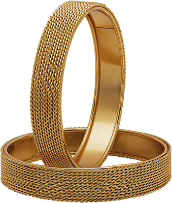 Shining Jewel Brass Gold-plated Bangle(Pack of 2)