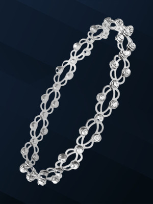 RKB SALES Alloy Cubic Zirconia Silver Bracelet