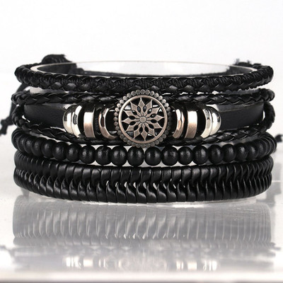 Agarwalproduct Leather Bracelet Set(Pack of 4)