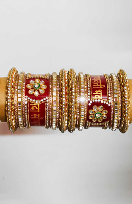 ACJ Plastic Beads Gold-plated Chudas(Pack of 18)