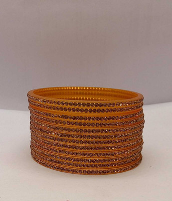 Rajwadi Plastic Crystal Bangle Set(Pack of 10)
