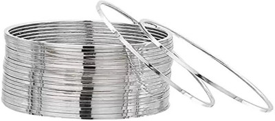 Fab Creations Alloy Rhodium Bangle(Pack of 10)