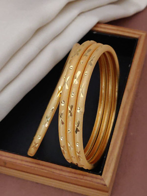 Shiv Enterprise Metal Cubic Zirconia Gold-plated Bangle Set