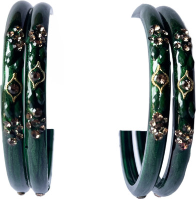 Karaavi Glass Crystal Enamel Bangle Set(Pack of 4)