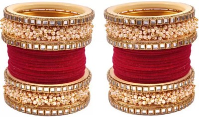 DONERIA Metal Pearl Bangle Set(Pack of 36)