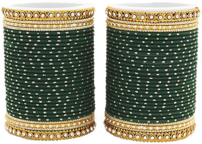 LYBASHINE Metal, Alloy Cubic Zirconia Gold-plated Bangle Set(Pack of 2)