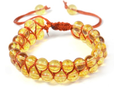 CRYSTU Stone, Citrine + Golden Beads, Crystal Bracelet