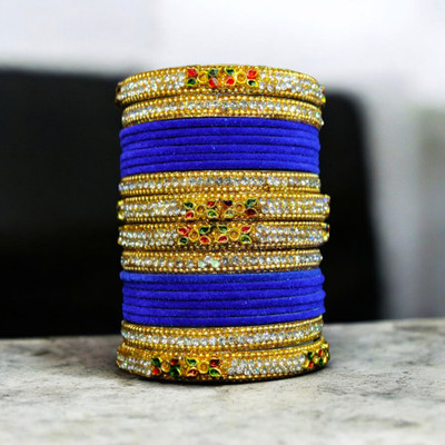 Atrika Metal Zircon Bangle Set(Pack of 10)