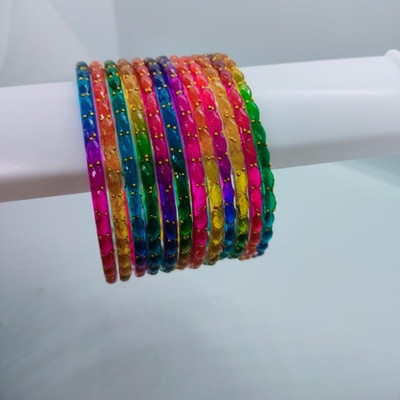 sashhandmade Glass Bangle Set(Pack of 10)