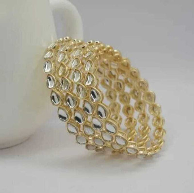 RT GLOBAL Brass Gold-plated Bangle(Pack of 4)