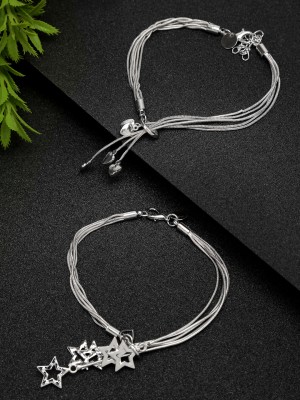 Divastri Alloy Silver Bracelet(Pack of 2)