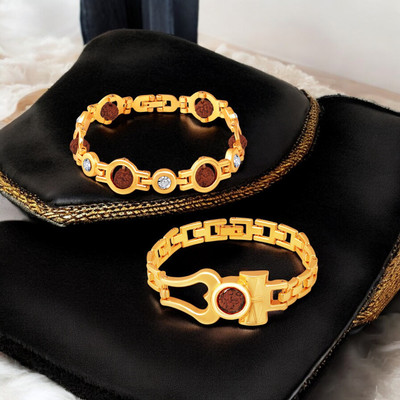 mahi Alloy Crystal Gold-plated Bracelet(Pack of 2)