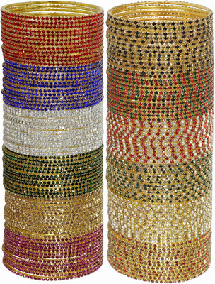 NMII Metal Zircon Gold-plated Bangle Set(Pack of 144)