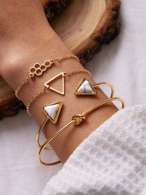 TVI Alloy Gold-plated Bracelet Set(Pack of 4)