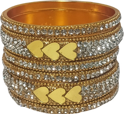 Suhana collection Metal Zircon Gold-plated Bangle Set(Pack of 6)