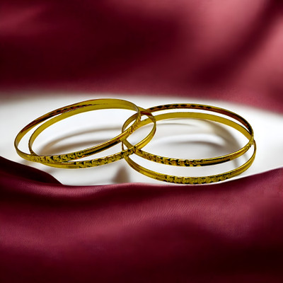 ZAYARA JEWELS Brass Gold-plated Bangle Set(Pack of 4)
