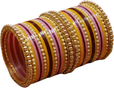 Maa Laxmi Blessings Metal, Plastic Beads Bangle Set(Pack of 24)