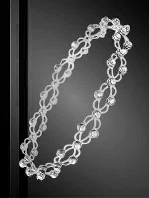 RKB SALES Alloy Cubic Zirconia Silver Bracelet