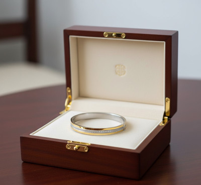 Vinayak Stainless Steel Gold-plated, Silver Coated Kada