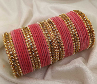 CHURA KING Alloy Zircon Bangle Set(Pack of 10)