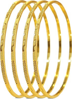 beutifly Metal Gold-plated Bangle Set(Pack of 4)