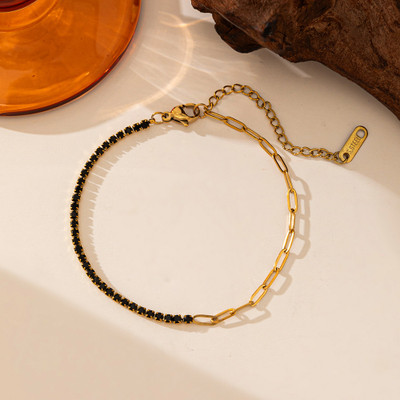 MYKI Stainless Steel Gold-plated Charm Bracelet