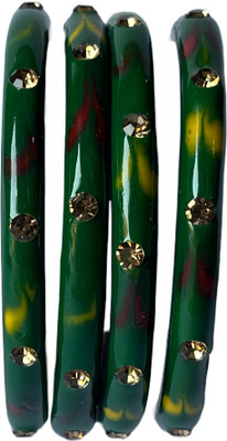Karaavi Glass Crystal Bangle Set(Pack of 4)